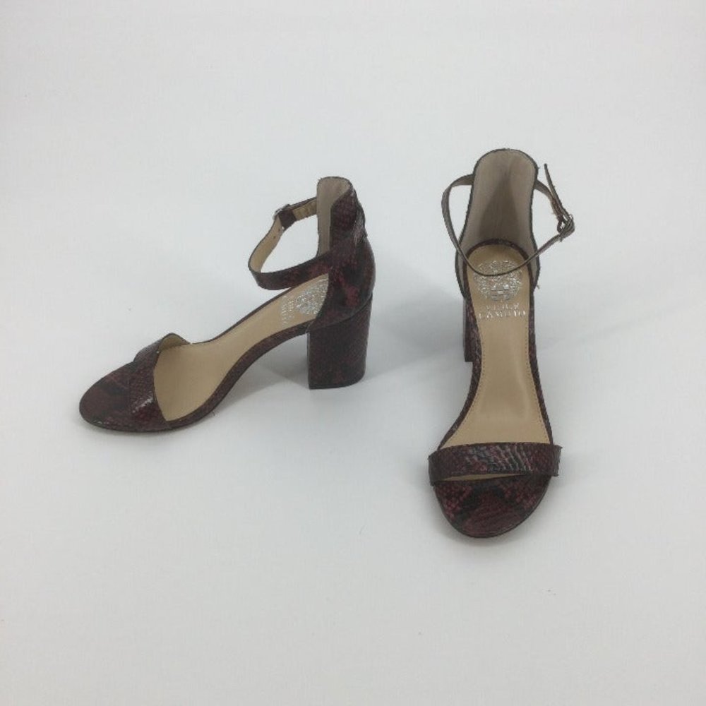 Vince Camuto Burgundy Snake Print Beah Sandal Sz 6 - Picture 4 of 7